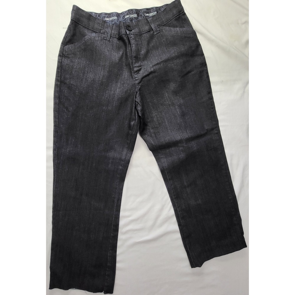 Lee‎ Comfort Jeans Womens 12 Short Blue Stretch Straight Leg Unhemmed